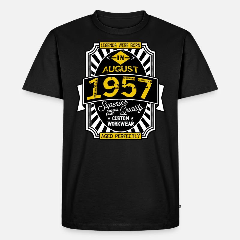AUGUST 1957 - Männer Premium Bio T-Shirt - Schwarz