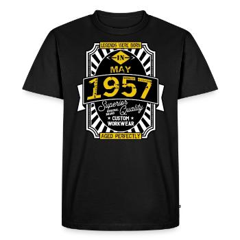 1957 MAY - T-shirt Premium bio Homme - noir - Devant - Nico (187cm)