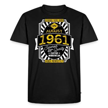 1961 AUGUST - Men's Premium Organic T-Shirt - black - Front - Nico (187cm)