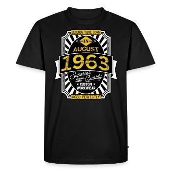 1963 AUGUST - Men's Premium Organic T-Shirt - black - Front - Nico (187cm)