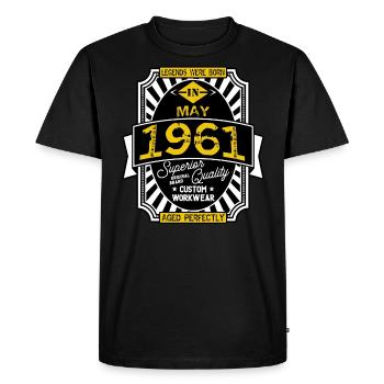 1961 MAY - T-shirt Premium bio Homme - noir - Devant - Nico (187cm)