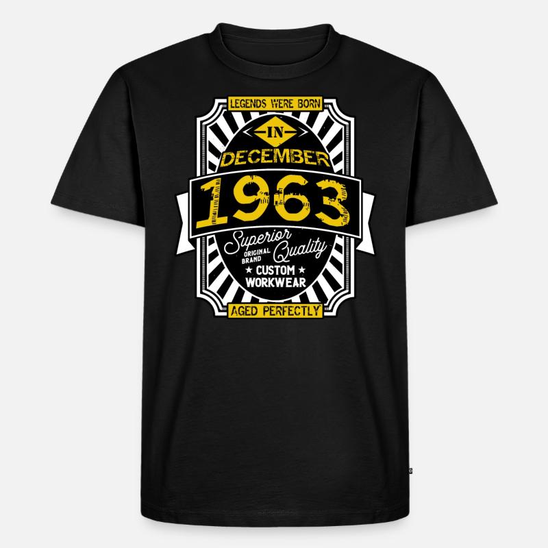 1963 DEZEMBER - Männer Premium Bio T-Shirt - Schwarz