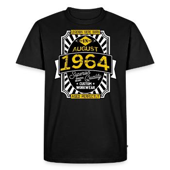 1964 AUGUST - Men's Premium Organic T-Shirt - black - Front - Nico (187cm)