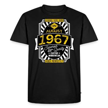1967 AUGUST - Men's Premium Organic T-Shirt - black - Front - Nico (187cm)