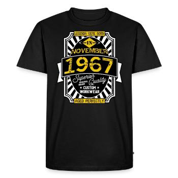 1967 NOVEMBER - T-shirt Premium bio Homme - noir - Devant - Nico (187cm)
