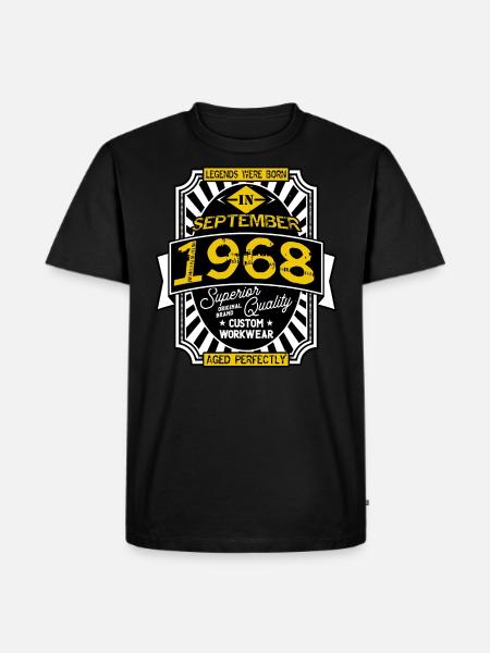 1968 SEPTEMBER - Men's Premium Organic T-Shirt - black