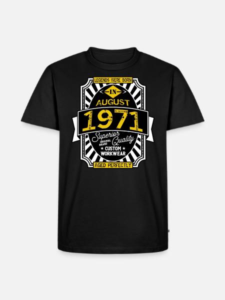 AUGUST 1971 - Männer Premium Bio T-Shirt - Schwarz