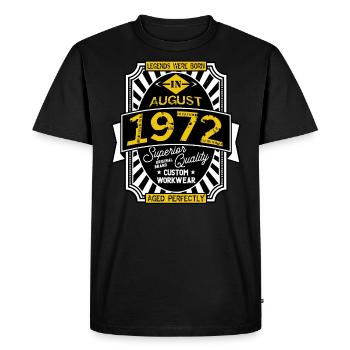 1972 AUGUST - Men's Premium Organic T-Shirt - black - Front - Nico (187cm)