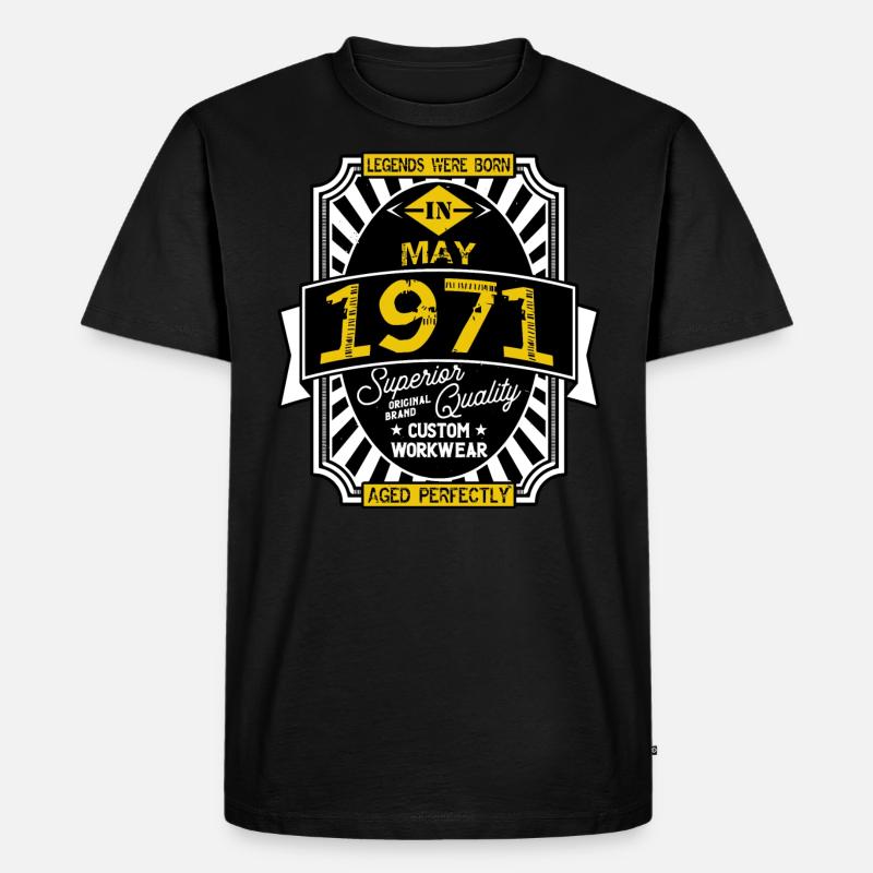 MAI 1971 - Männer Premium Bio T-Shirt - Schwarz