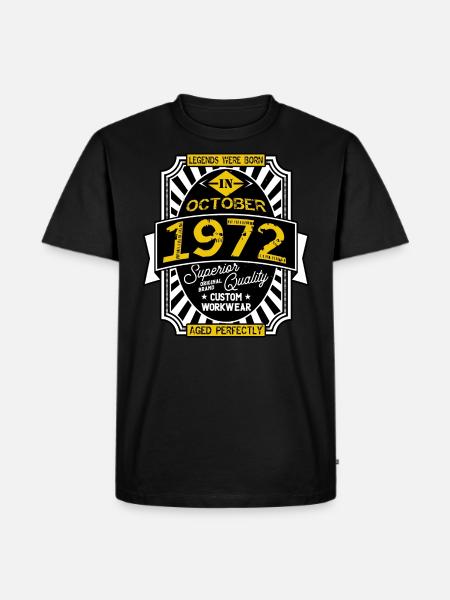 1972 OCTOBER - Men's Premium Organic T-Shirt - black