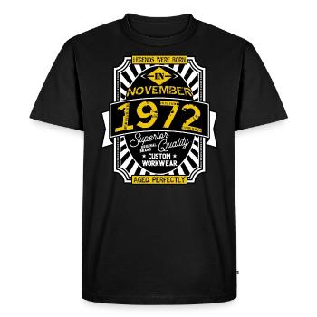 1972 NOVEMBER - T-shirt Premium bio Homme - noir - Devant - Nico (187cm)