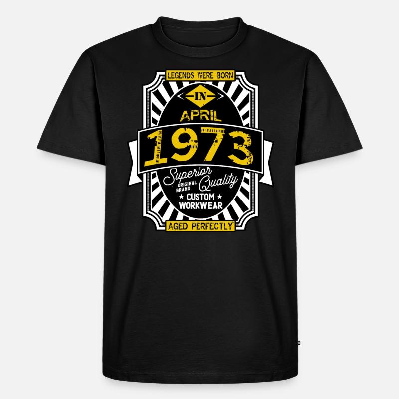 April 1973 - Männer Premium Bio T-Shirt - Schwarz