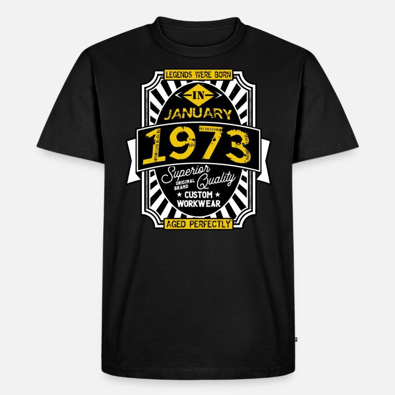 JANUAR 1973 - Männer Premium Bio T-Shirt - Schwarz
