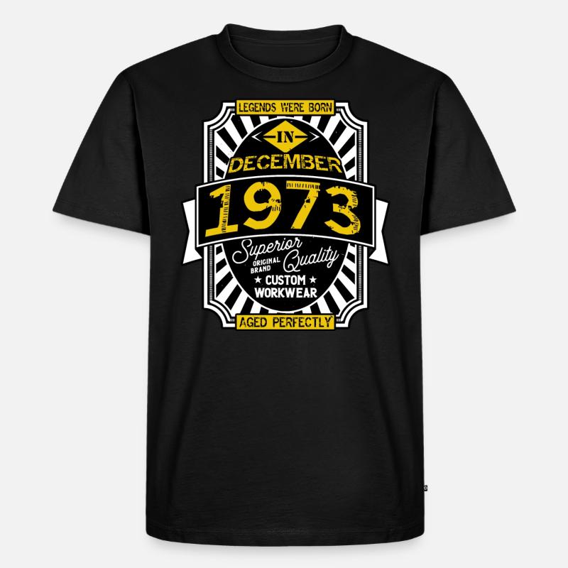 1973 DEZEMBER - Männer Premium Bio T-Shirt - Schwarz