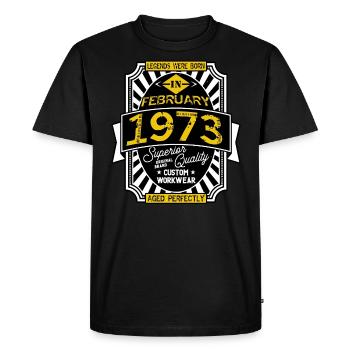 1973 FEBRUARY - Men's Premium Organic T-Shirt - black - Front - Nico (187cm)