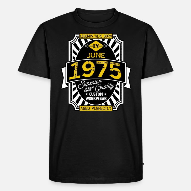 JUNI 1975 - Männer Premium Bio T-Shirt - Schwarz
