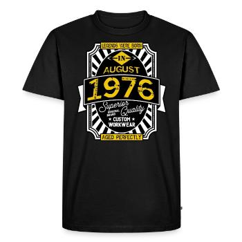 1976 AUGUST - Men's Premium Organic T-Shirt - black - Front - Nico (187cm)