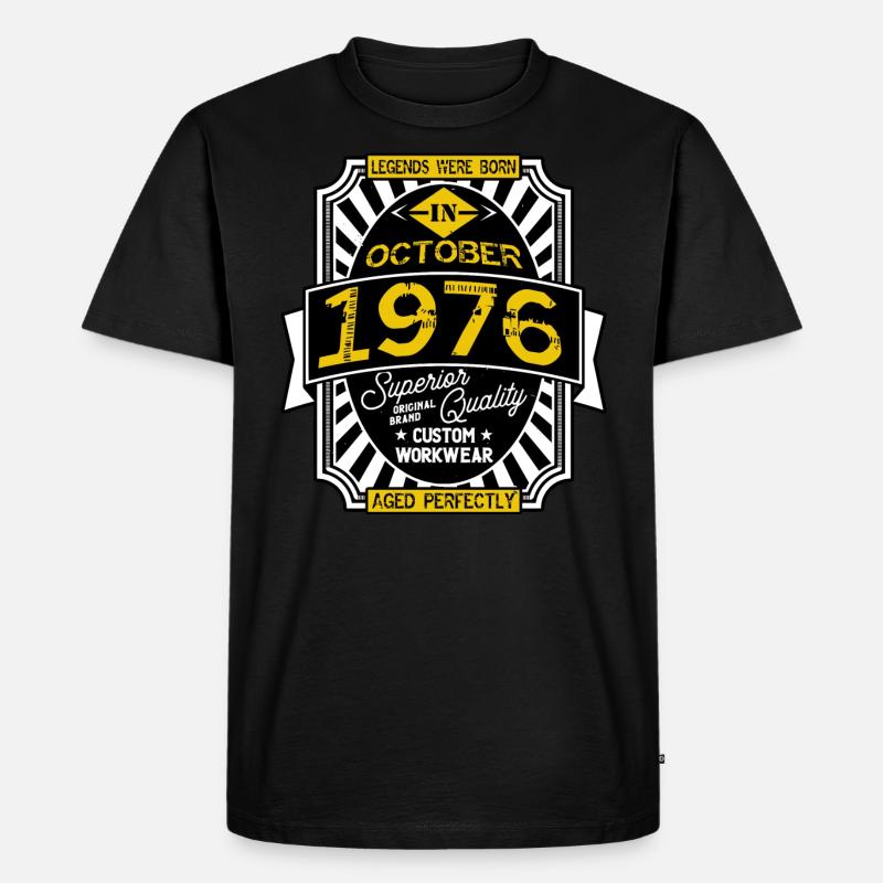 1976 OKTOBER - Männer Premium Bio T-Shirt - Schwarz