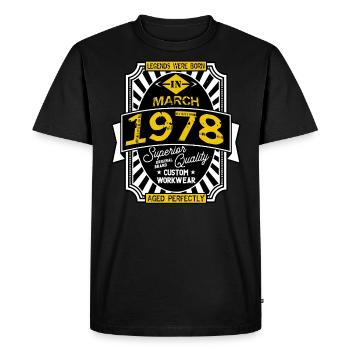 1978 MARCH - T-shirt Premium bio Homme - noir - Devant - Nico (187cm)