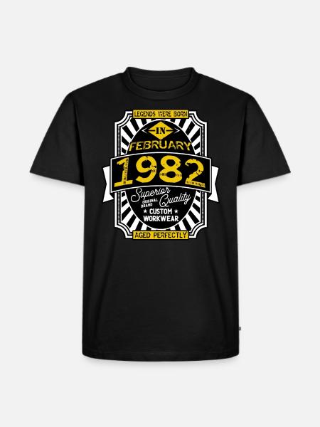 1982 FEBRUARY - Men's Premium Organic T-Shirt - black