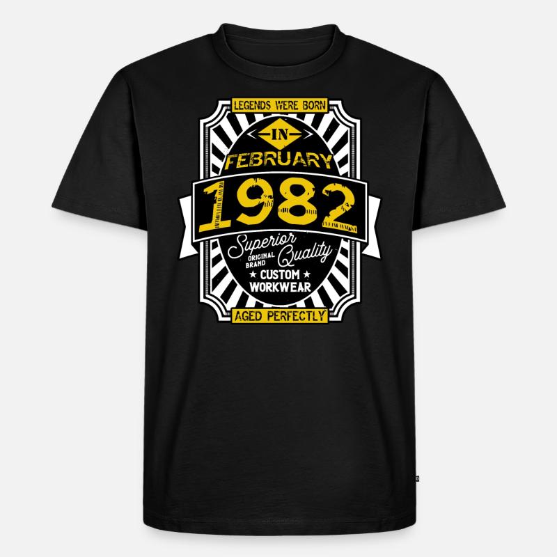 1982 FEBRUAR - Männer Premium Bio T-Shirt - Schwarz