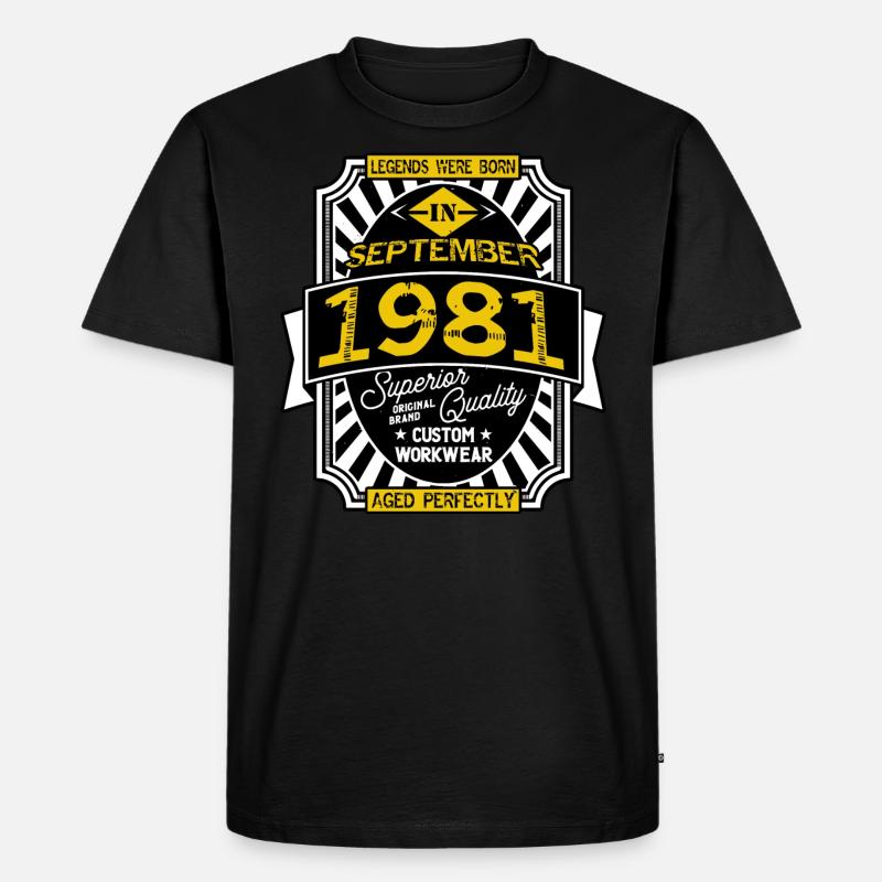 SEPTEMBER 1981 - Männer Premium Bio T-Shirt - Schwarz