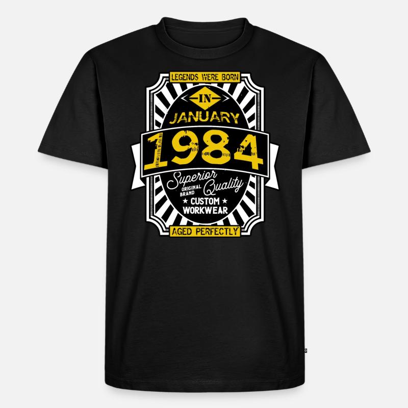 JANUAR 1984 - Männer Premium Bio T-Shirt - Schwarz