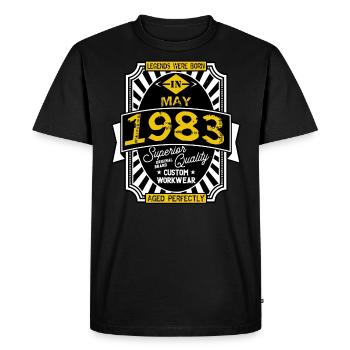 1983 MAY - T-shirt Premium bio Homme - noir - Devant - Nico (187cm)
