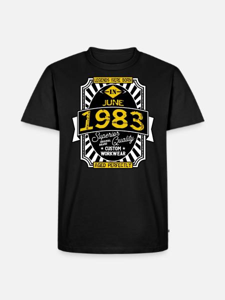 JUNI 1984 - Männer Premium Bio T-Shirt - Schwarz
