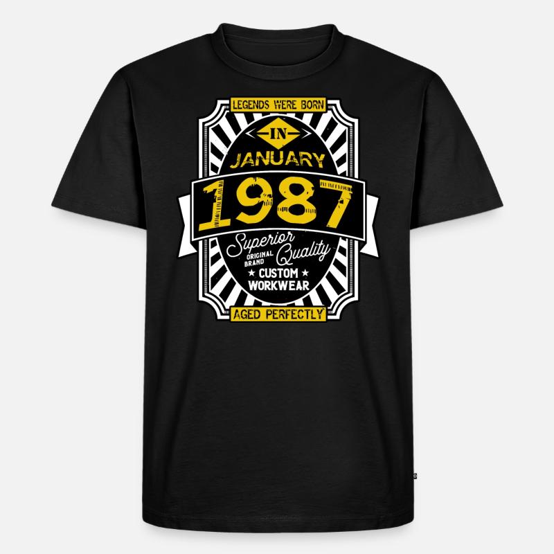 JANUAR 1987 - Männer Premium Bio T-Shirt - Schwarz
