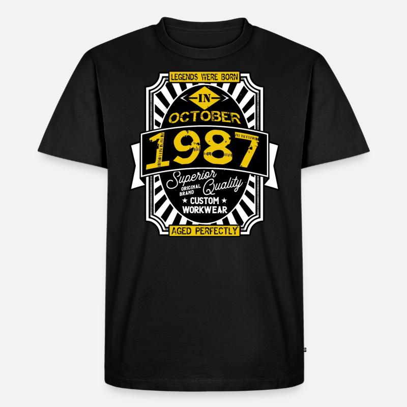1987 OKTOBER - Männer Premium Bio T-Shirt - Schwarz