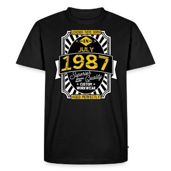 1987 JULY - Men's Premium Organic T-Shirt - black - Front - Nico (187cm)