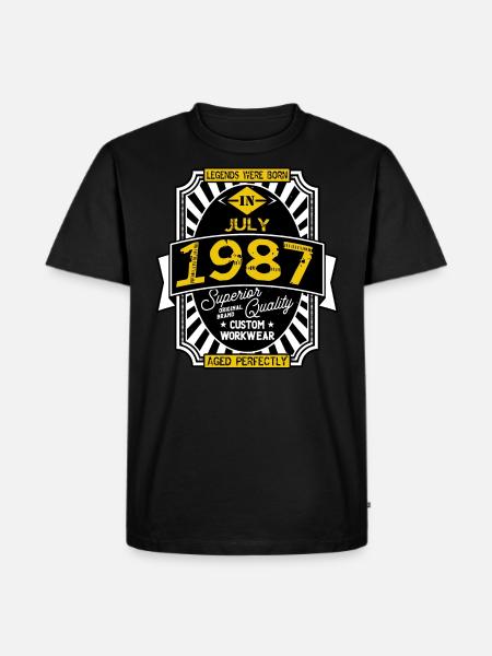 1987 JULI - Männer Premium Bio T-Shirt - Schwarz
