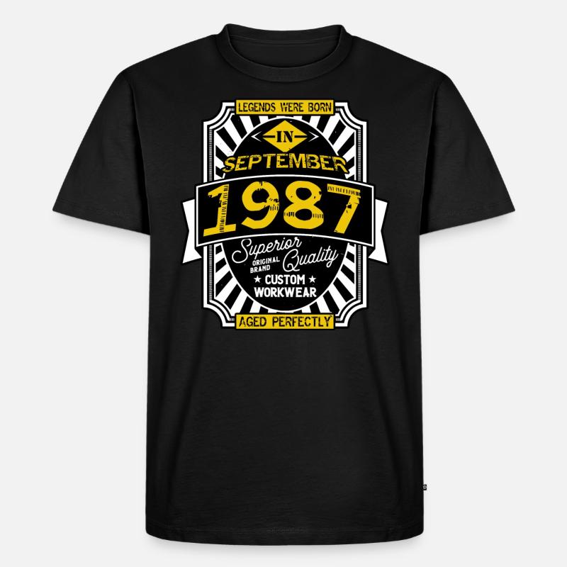 SEPTEMBER 1987 - Männer Premium Bio T-Shirt - Schwarz