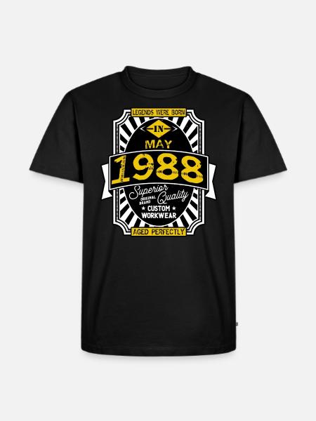MAI 1988 - Männer Premium Bio T-Shirt - Schwarz