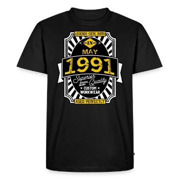 1991 MAY - T-shirt Premium bio Homme - noir - Devant - Nico (187cm)