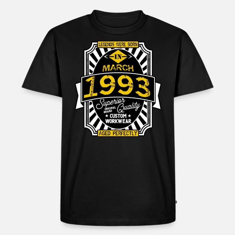 1993 MÄRZ - Männer Premium Bio T-Shirt - Schwarz