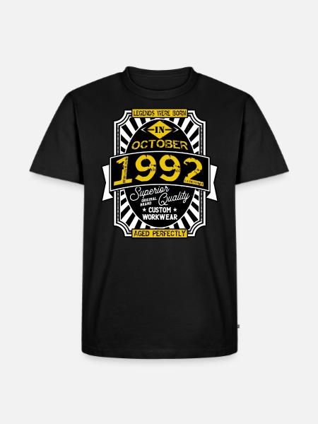 1992 OCTOBER - Men's Premium Organic T-Shirt - black