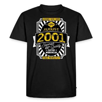 2001 AUGUST - Men's Premium Organic T-Shirt - black - Front - Nico (187cm)