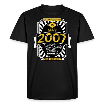 2007 MAY - T-shirt Premium bio Homme - noir - Devant - Nico (187cm)