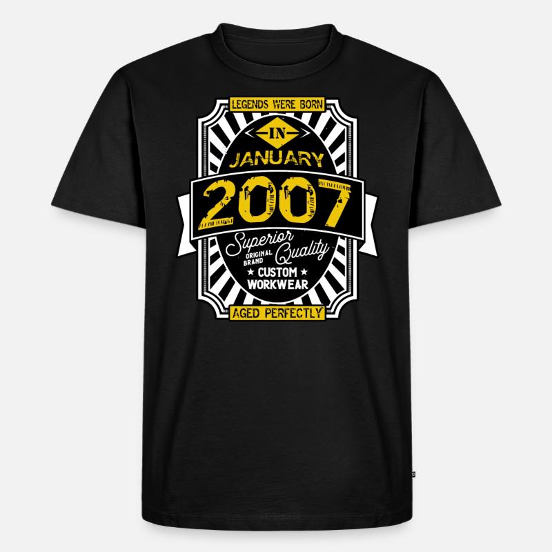 2007 JANUAR - Männer Premium Bio T-Shirt - Schwarz