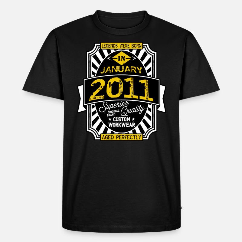 2011 JANUAR - Männer Premium Bio T-Shirt - Schwarz