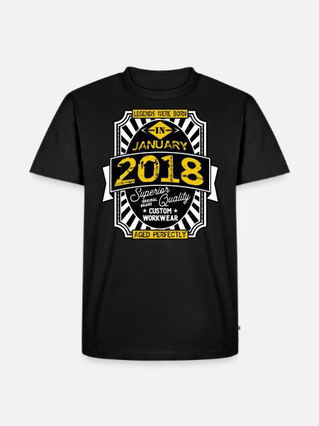 2018 JANUARY - Men's Premium Organic T-Shirt - black
