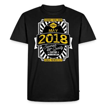 2018 MAY - T-shirt Premium bio Homme - noir - Devant - Nico (187cm)