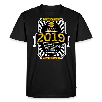 2019 MAY - T-shirt Premium bio Homme - noir - Devant - Nico (187cm)