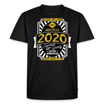 MARCH 2020 - Men's Premium Organic T-Shirt - black - Front - Nico (187cm)