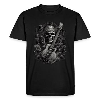 Squelette guitariste - T-shirt Premium bio Homme - noir - Devant - Nico (187cm)