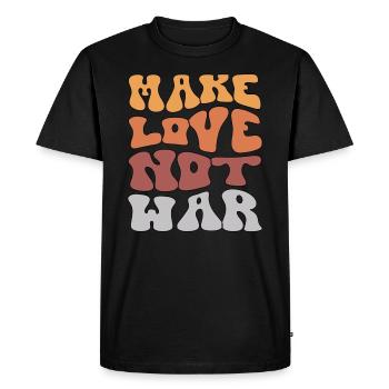Faites l’amour, pas la guerre - T-shirt Premium bio Homme - noir - Devant - Nico (187cm)