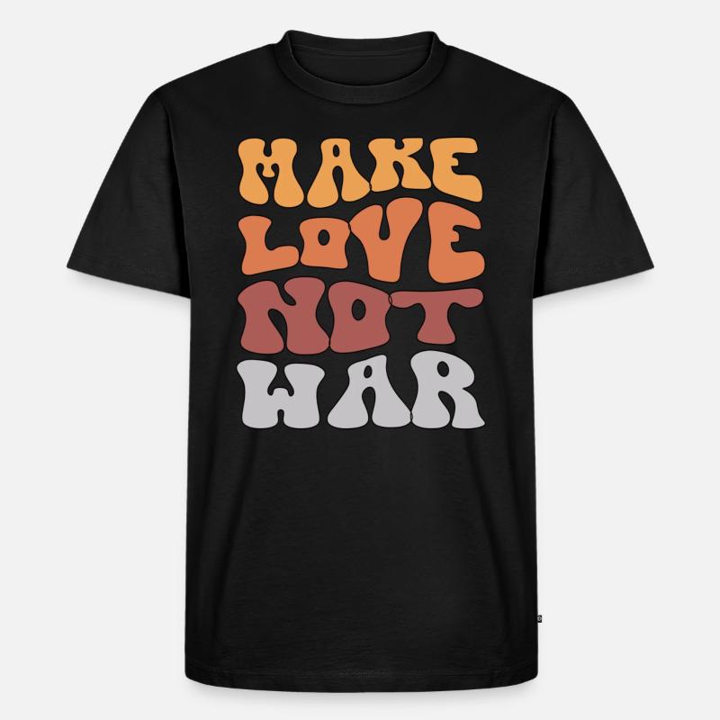 Mach Liebe, nicht Krieg - Männer Premium Bio T-Shirt - Schwarz
