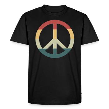 Peace retro - Men's Premium Organic T-Shirt - black - Front - Nico (187cm)